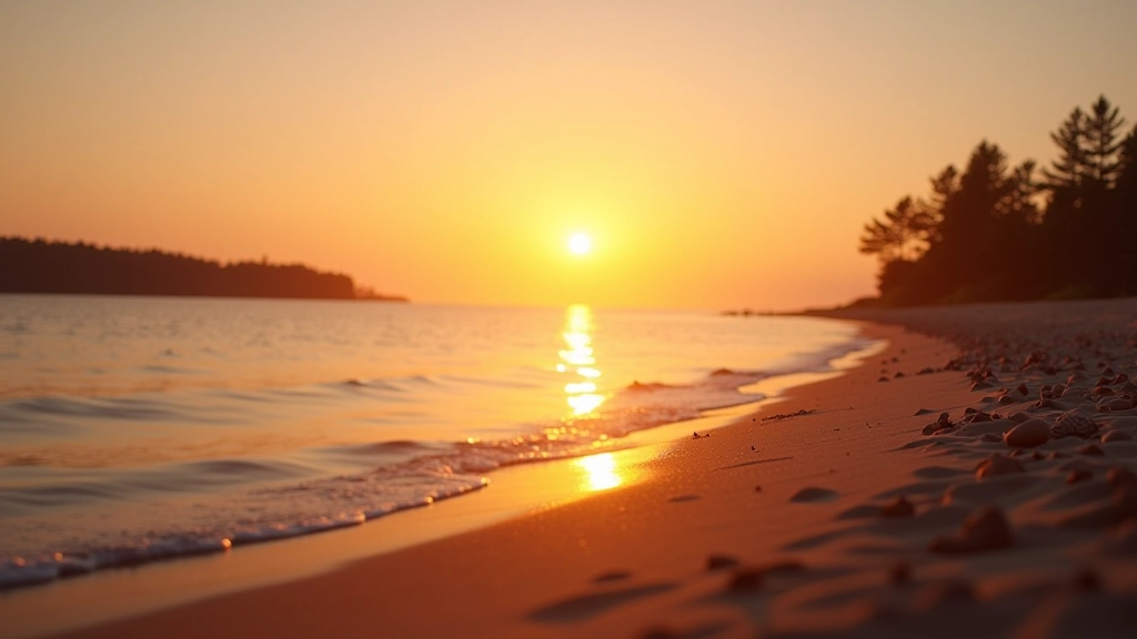 Serene Baltic beach at sunset
